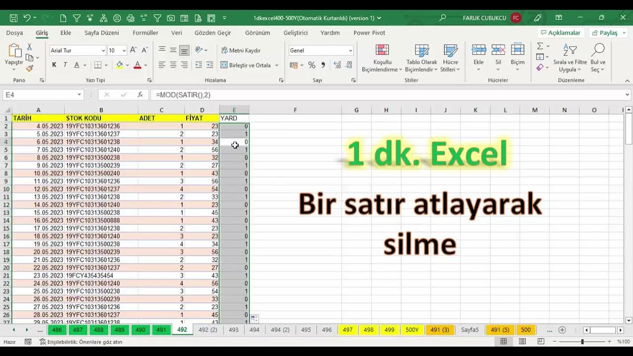 Excel'de satır atlayarak veri nasıl alınır? - Kapak Görseli